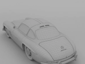 rigged mercedes 300sl w198 3D Model