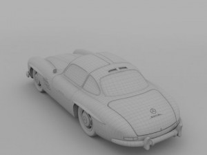 rigged mercedes 300sl w198 Modèle 3D