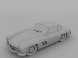rigged mercedes 300sl w198 3D Model