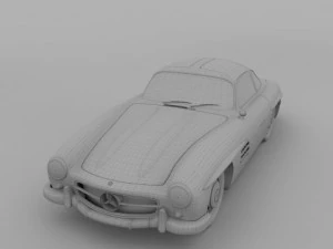 rigged mercedes 300sl w198 3D Model