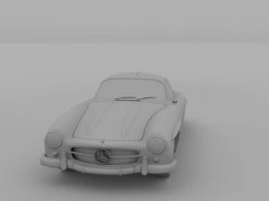 rigged mercedes 300sl w198 3D Model