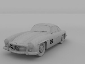 rigged mercedes 300sl w198 Modèle 3D