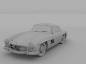 rigged mercedes 300sl w198 3D Model