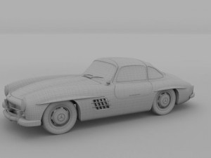 rigged mercedes 300sl w198 Modèle 3D