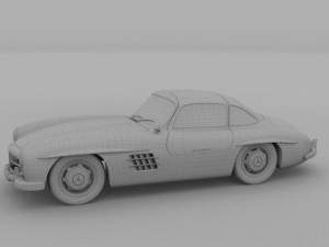 rigged mercedes 300sl w198 Modèle 3D