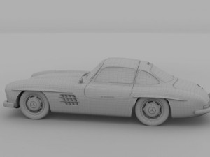 rigged mercedes 300sl w198 Modèle 3D