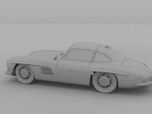 rigged mercedes 300sl w198 Modèle 3D