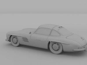 rigged mercedes 300sl w198 Modèle 3D