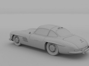 rigged mercedes 300sl w198 Modèle 3D