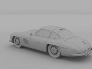 rigged mercedes 300sl w198 3D Model