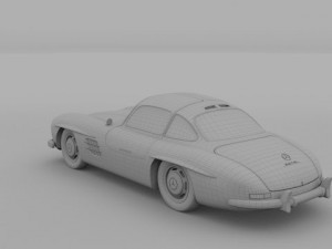 rigged mercedes 300sl w198 Modèle 3D