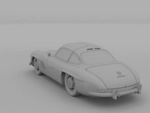 rigged mercedes 300sl w198 3D Model