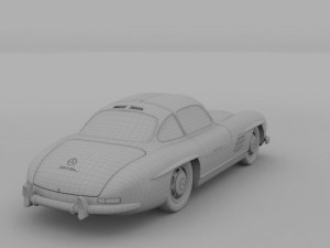 rigged mercedes 300sl w198 Modèle 3D