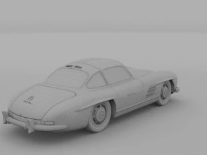 rigged mercedes 300sl w198 3D Model