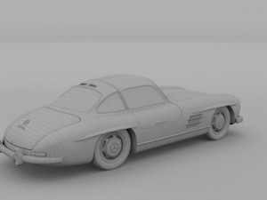 rigged mercedes 300sl w198 Modèle 3D