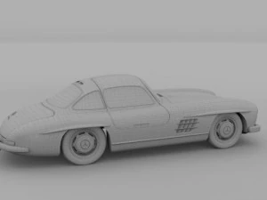 rigged mercedes 300sl w198 3D Model