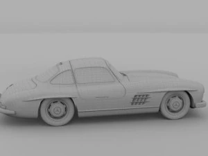 rigged mercedes 300sl w198 3D Model