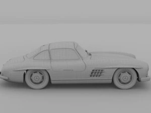 rigged mercedes 300sl w198 3D Model