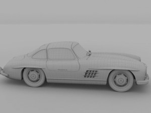 rigged mercedes 300sl w198 Modèle 3D