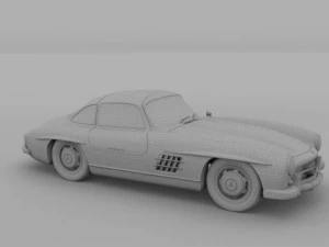 rigged mercedes 300sl w198 3D Model