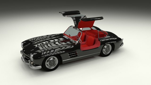 rigged mercedes 300sl gullwing with interior 3D 模型 .c4d .max .obj .3ds .fbx .stl .blend 