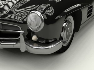 rigged mercedes 300sl gullwing with interior 3D 模型