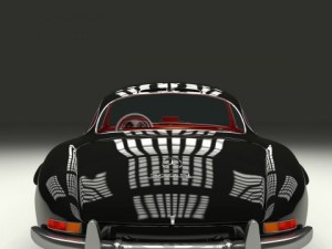 rigged mercedes 300sl gullwing with interior 3D 模型