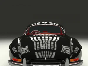 rigged mercedes 300sl gullwing with interior 3D Model