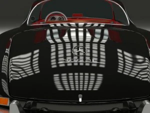 rigged mercedes 300sl gullwing with interior 3D Model