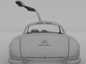 rigged mercedes 300sl gullwing with interior 3D 模型