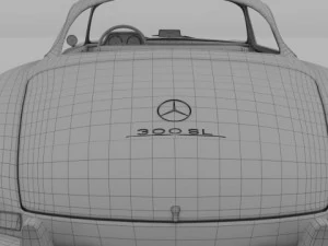 rigged mercedes 300sl gullwing with interior 3D Model