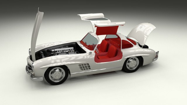 fully modelledrigged mercedes 300sl gullwing 3D Модель .c4d .max .obj .3ds .fbx .stl .blend 