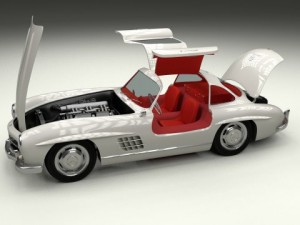 fully modelledrigged mercedes 300sl gullwing 3D Model