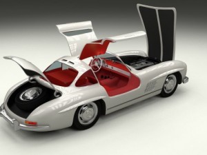 fully modelledrigged mercedes 300sl gullwing 3D Модель