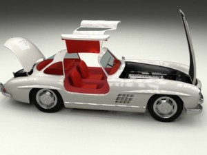 fully modelledrigged mercedes 300sl gullwing 3D Модель