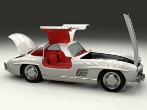 fully modelledrigged mercedes 300sl gullwing 3D Модель
