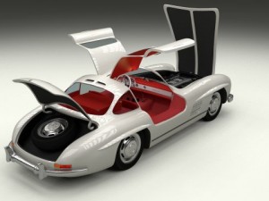 fully modelledrigged mercedes 300sl gullwing 3D Модель