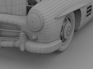 fully modelledrigged mercedes 300sl gullwing 3D Модель