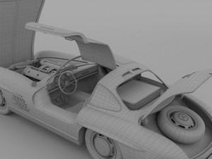 fully modelledrigged mercedes 300sl gullwing 3D Модель