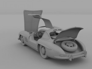 fully modelledrigged mercedes 300sl gullwing 3D Модель