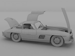 fully modelledrigged mercedes 300sl gullwing 3D Модель