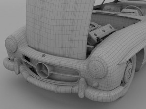 fully modelledrigged mercedes 300sl gullwing 3D Модель