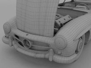 fully modelledrigged mercedes 300sl gullwing 3D Model
