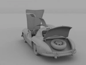 fully modelledrigged mercedes 300sl gullwing 3D Model