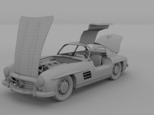 fully modelledrigged mercedes 300sl gullwing 3D Модель