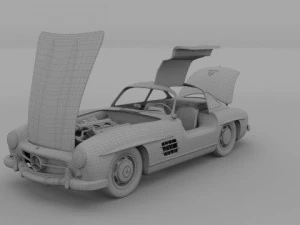 fully modelledrigged mercedes 300sl gullwing 3D Model