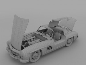 fully modelledrigged mercedes 300sl gullwing 3D Модель