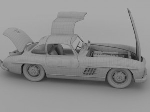 fully modelledrigged mercedes 300sl gullwing 3D Модель