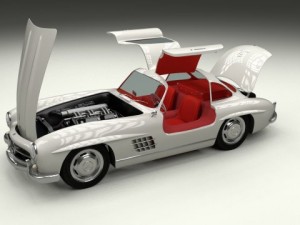 fully modelledrigged mercedes 300sl gullwing 3D Модель
