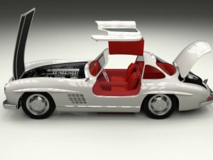 fully modelledrigged mercedes 300sl gullwing 3D Модель